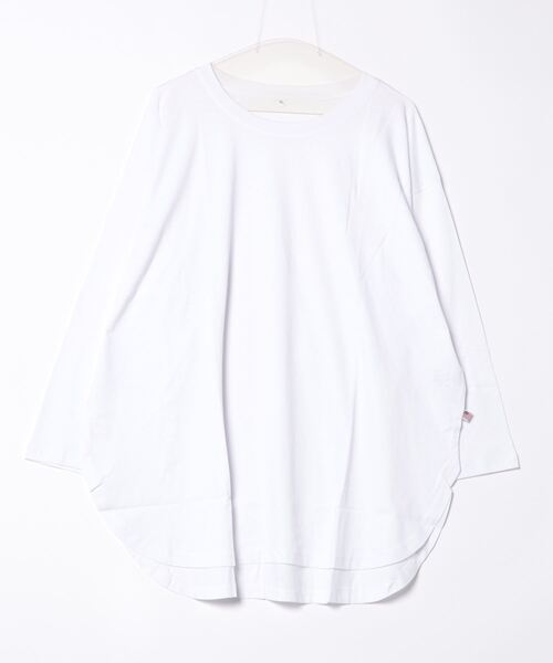 anyfee（エニフィー）の「【anyfee/プラスサイズ】ラウンドヘムロングスリーブワイドTEE《大きいサイズ》（Tシャツ/カットソー・レディース・ブラック/チャコール/オフホワイト/ピンク・3L/4L/5L/LL）」の8枚目の写真