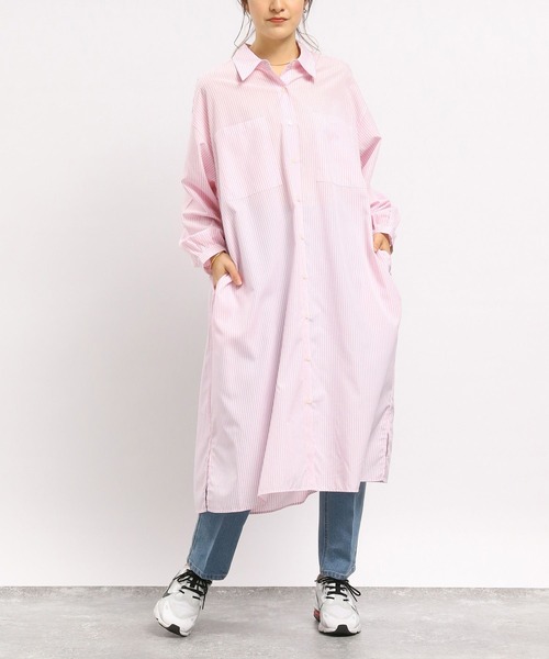GLOBAL WORK Smile Seed Store（グローバルワーク スマイルシードストア）の「スタンダードシャツワンピース/175883（シャツワンピース・レディース・ピンク/グレー・MEDIUM/LARGE）」の18枚目の写真