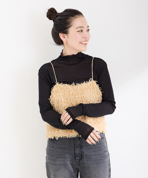 B.C STOCK（ベーセーストック）の「シアータートルプルオーバー（Tシャツ/カットソー・レディース・オレンジ/ホワイト/チャコールグレー/ブラック・FREE）」の8枚目の写真
