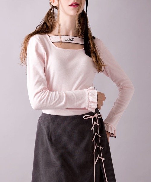 MILK（ミルク）の「Neck Decor トップス（Tシャツ/カットソー・レディース・C/A/B・FREE）」の2枚目の写真