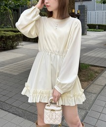 clear | クルミボタンフリルチュニック [着回し力抜群 ガーリー]≪再入荷≫(チュニック)