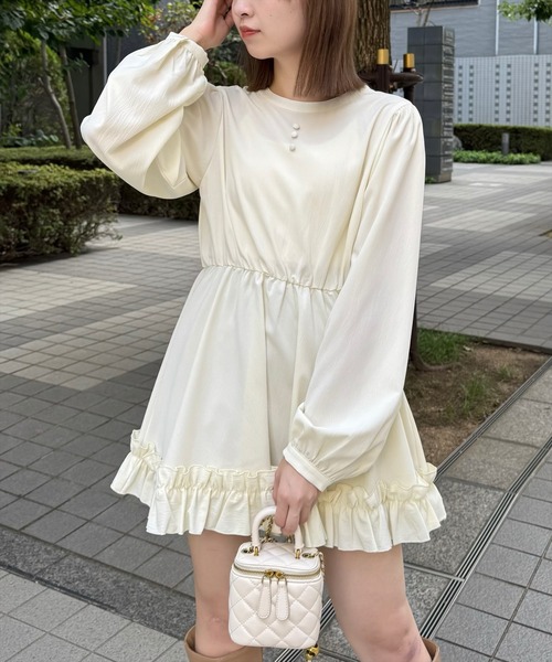 キルトニット・チュニック✴︎ホワイト×グレー チュニック 來未 
