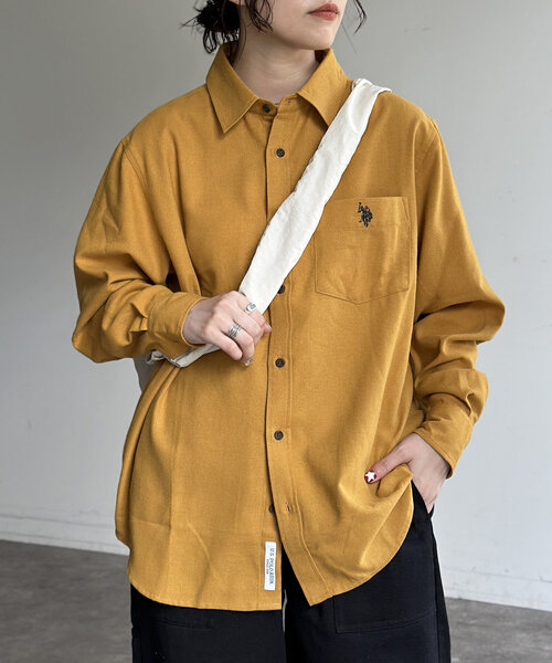 U.S. POLO ASSN.(ユーエスポロアッスン)の「ネルシャツ(シャツ/ブラウス・メンズ・アイボリー/マスタード/ネイビー・MEDIUM/LARGE)」の1枚目の写真