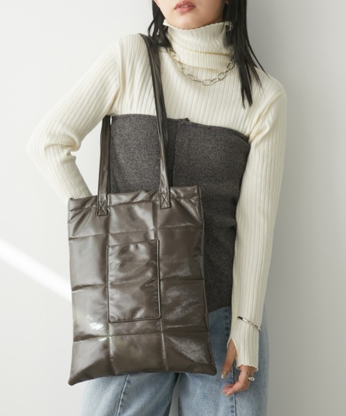 Aunt Marie's（アントマリーズ）の「キルティングトートBAG/PC,A4収納可能（トートバッグ・レディース・ブラック/シルバー/ブラウン・FREE）」の18枚目の写真