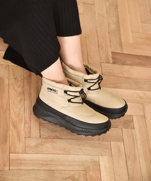 moz（モズ）の「moz(モズ)裏ボアドロストパフィスノーブーツ（ブーツ・レディース・ベージュ/ブラック/カーキ/ライラック/オフホワイト/ブルー・23.5cm/24.0cm/24.5cm/25.0cm/23.0cm）」の10枚目の写真