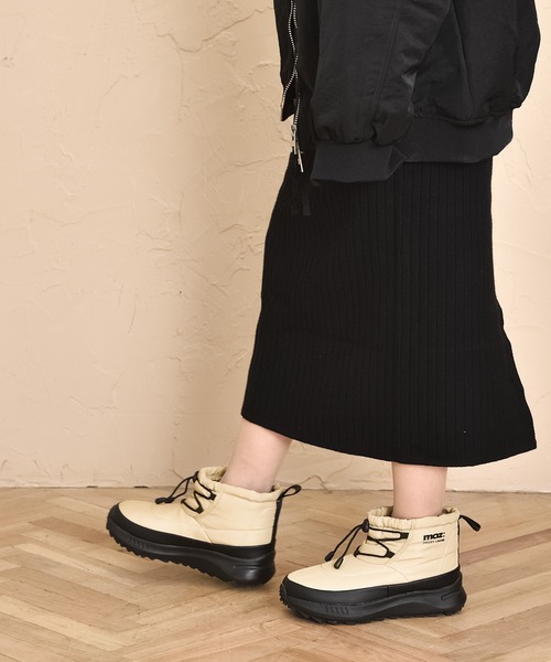 moz（モズ）の「moz(モズ)裏ボアドロストパフィスノーブーツ（ブーツ・レディース・ベージュ/ブラック/カーキ/ライラック/オフホワイト/ブルー・23.5cm/24.0cm/24.5cm/25.0cm/23.0cm）」の11枚目の写真