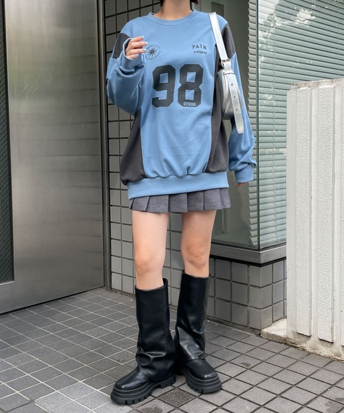 WEGO（ウィゴー）の「WEGO/ナンバリングゲームプルオーバー（スウェット・レディース・ブラック/ブルー/杢グレー・FREE）」の6枚目の写真