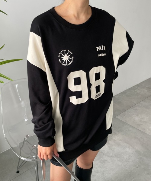 WEGO（ウィゴー）の「WEGO/ナンバリングゲームプルオーバー（スウェット・レディース・ブラック/ブルー/杢グレー・FREE）」の7枚目の写真