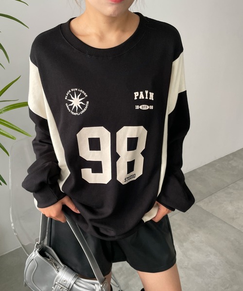 WEGO（ウィゴー）の「WEGO/ナンバリングゲームプルオーバー（スウェット・レディース・ブラック/ブルー/杢グレー・FREE）」の8枚目の写真