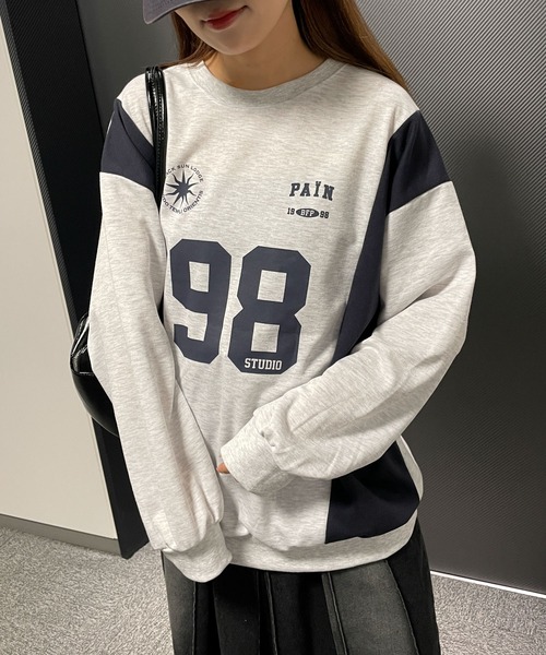 WEGO（ウィゴー）の「WEGO/ナンバリングゲームプルオーバー（スウェット・レディース・ブラック/ブルー/杢グレー・FREE）」の12枚目の写真