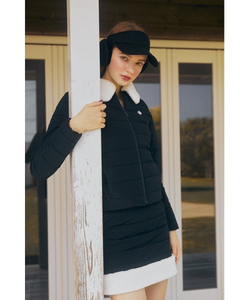 RIENDA GOLF】フェイクファーカラーキルティングジャケット（ブルゾン