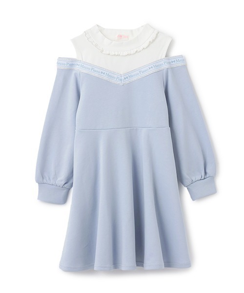 【セール】ロゴライン 肩開きワンピース（ワンピース）｜mezzo piano（メゾピアノ） 5,701円