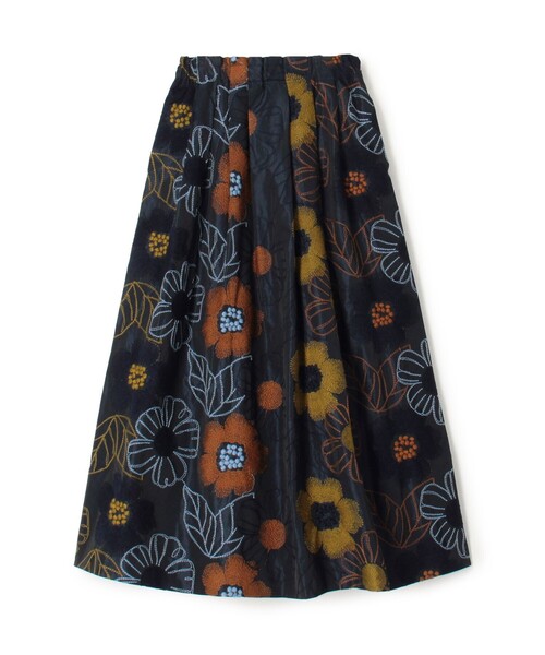 CABaN フローラルエンブロイダリータフタ ギャザースカート（スカート 