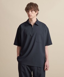 Cuzzens/ハーフジップベロアシャツ/ストライプ/70s/ブルー/L// ハーフジップ」に該当するシャツ⁄ブラウス（ストライプ柄