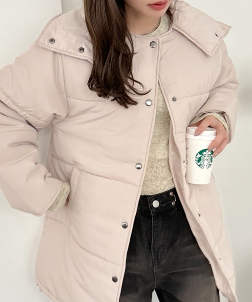 TREOVER（トレオーバー）の「スタンドカラー エコダウンコート（ダウンジャケット/コート・レディース・ブラック/オフホワイト/ナチュラル・FREE）」の22枚目の写真