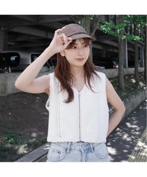【FILL THE BILL】フィルザビル CROPPED KNIT VEST