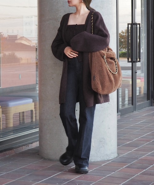 knit cardigan tops skirt 3set /【3点セット】ニットカーディガン