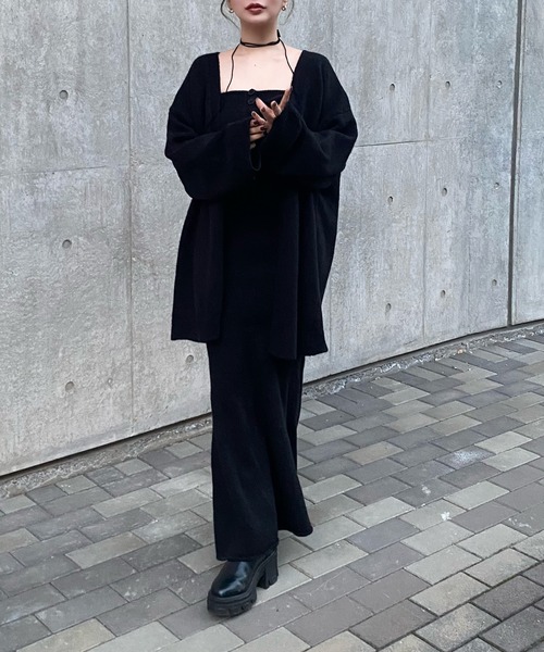 knit cardigan tops skirt 3set /【3点セット】ニット