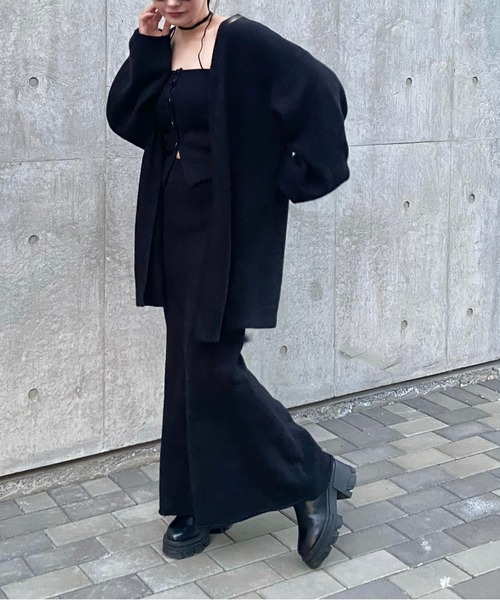 knit cardigan tops skirt 3set /【3点セット】ニット