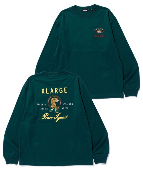 XLARGE PEACE ピース スクワッド 長袖 Tシャツ 送料込 XLARGE エクストララージ ピース スクワッド ロングスリーブ T