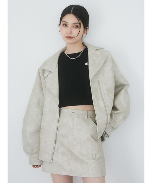 MURUA（ムルーア）の「ロゴプレートベーシックニット（ニット/セーター・レディース・ブルー/ブラック/アイボリー/モカ/ピンク・FREE）」の9枚目の写真