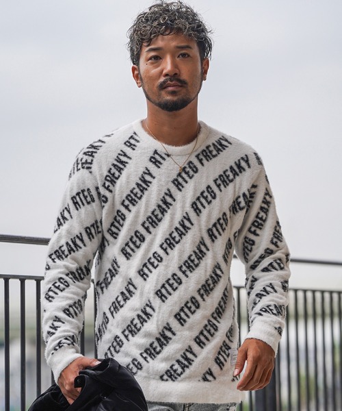 adamsJUGGLER(アダムスジャグラー)の「RTEG/フリーキーモヘアニット(ニット/セーター・メンズ・ブラック/ホワイト・S/M/L/XL)」の2枚目の写真
