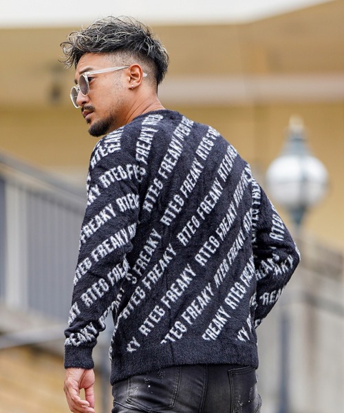 アダムスジャグラーRTEG フリース クルーネックセーター ブラック RTEG/フリーキーモヘアニット（ニット/セーター）｜adamsJUGGLER