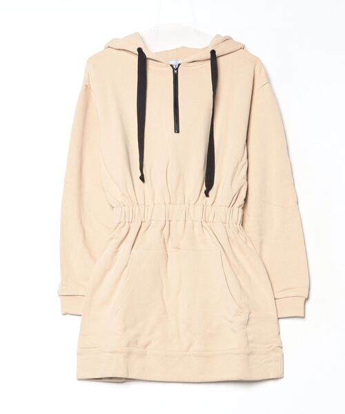 IRAL（アイラル）の「HOODIE ONE PIECE（ワンピース・レディース・ブラック/ホワイト/ピンク/ベージュ・FREE）」の2枚目の写真
