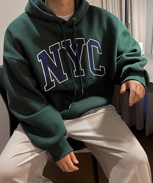 NOWLE（ノウル）の「【NOWLE】NYC ワッペン刺繍 裏起毛 パーカー