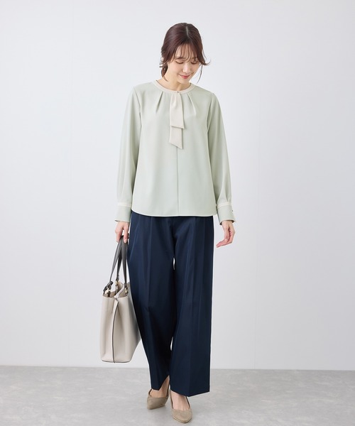 ROPE' PICNIC(ロペピクニック)の「ジョーゼット配色ボウタイ風ブラウス/セレモニー・通勤対応(シャツ/ブラウス・レディース・ホワイト/ホワイト系その他/ライトグリーン/ベージュ/ブルー系その他・36/38)」の13枚目の写真