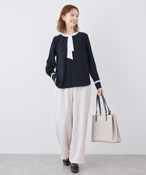 1178】アナイ ジョーゼットボウタイ ブラウス 黒 38 ANAYI（アナイ）の