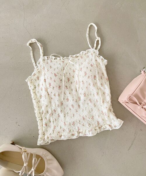 MAJESTIC LEGON（マジェスティックレゴン）の「カップ付きシャーリングキャミ（キャミソール・レディース・A/アイボリー/B/ブラック系その他/C・MEDIUM）」の3枚目の写真