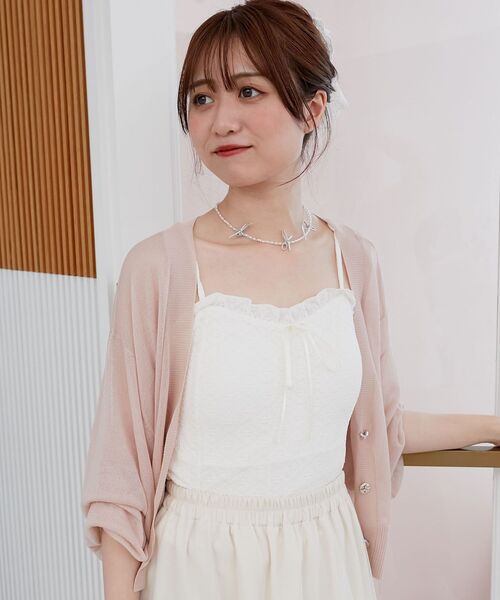 MAJESTIC LEGON（マジェスティックレゴン）の「カップ付きシャーリングキャミ（キャミソール・レディース・A/アイボリー/B/ブラック系その他/C・MEDIUM）」の16枚目の写真