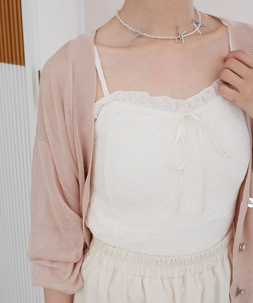 MAJESTIC LEGON（マジェスティックレゴン）の「カップ付きシャーリングキャミ（キャミソール・レディース・A/アイボリー/B/ブラック系その他/C・MEDIUM）」の15枚目の写真