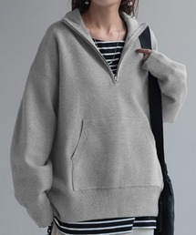 ハーフジップ」に該当するニット/セーター（グレー/灰色系・無地