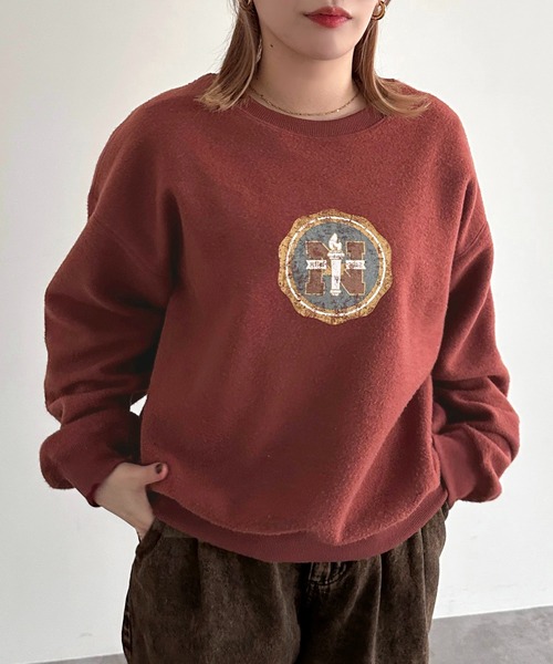 apres jour mignon(アプレジュールミニョン)の「【apresjour mignon 】ユニセックスリバーシブルスウェット【ZOZOTOWN限定アイテム】(スウェット・レディース・オートミール/ボルドー/ネイビー・X-LARGE/フリー)」の3枚目の写真