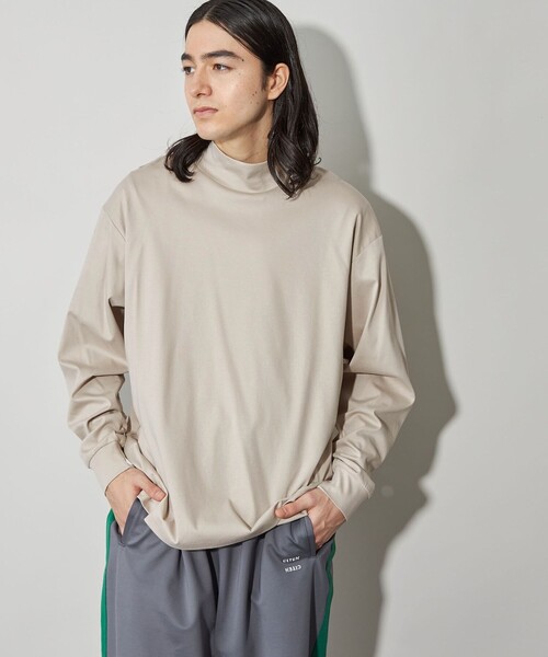 CITEN（シテン）の「＜CITEN＞モックネックロンＴ（Tシャツ/カットソー・メンズ・ネイビー/ホワイト/ベージュ・L/M）」の2枚目の写真