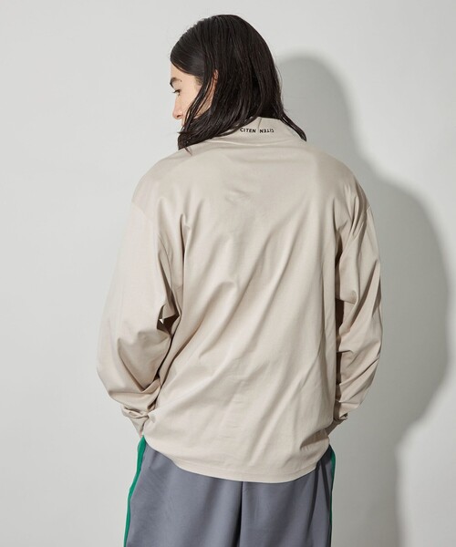 CITEN（シテン）の「＜CITEN＞モックネックロンＴ（Tシャツ/カットソー・メンズ・ネイビー/ホワイト/ベージュ・L/M）」の4枚目の写真