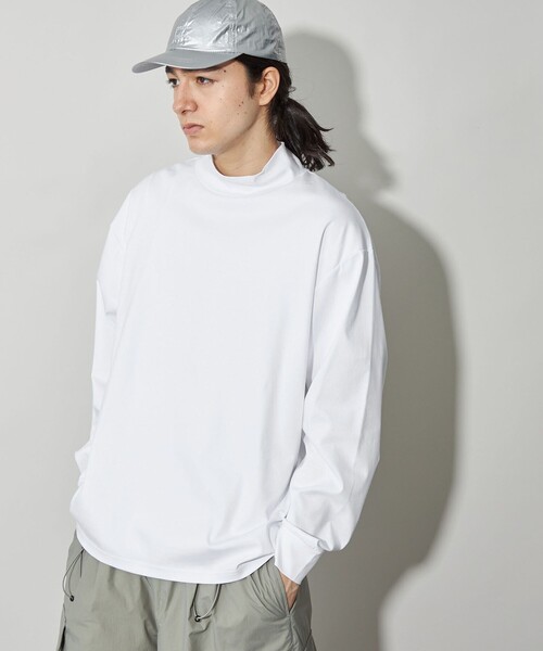 CITEN（シテン）の「＜CITEN＞モックネックロンＴ（Tシャツ/カットソー・メンズ・ネイビー/ホワイト/ベージュ・L/M）」の7枚目の写真
