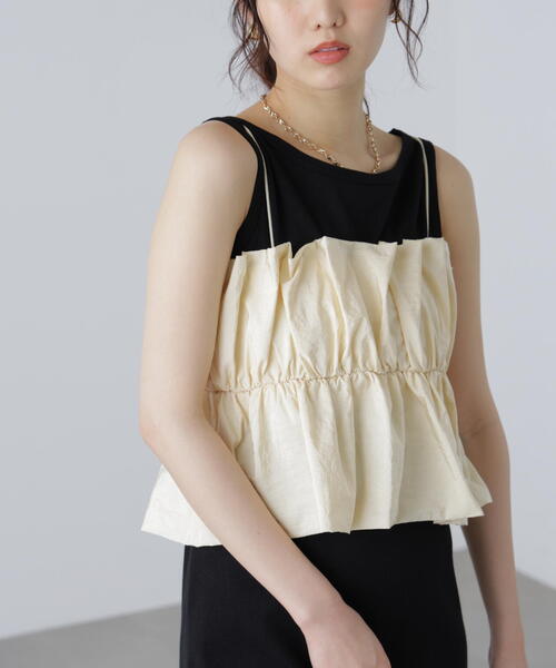 FREE'S MART（フリーズマート）の「シャイニーキャミソールビスチェ（シャツ/ブラウス・レディース・ブラック/ホワイト/ピンク・FREE）」の2枚目の写真