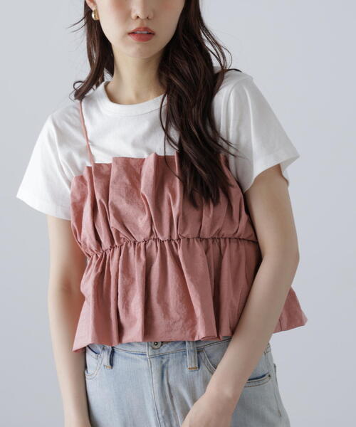 FREE'S MART（フリーズマート）の「シャイニーキャミソールビスチェ（シャツ/ブラウス・レディース・ブラック/ホワイト/ピンク・FREE）」の3枚目の写真