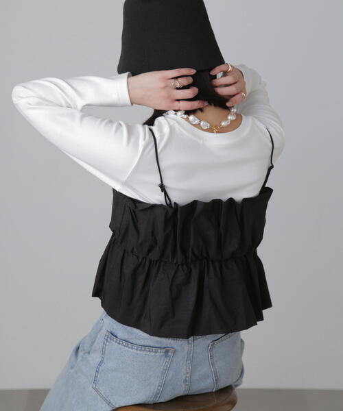 FREE'S MART（フリーズマート）の「シャイニーキャミソールビスチェ（シャツ/ブラウス・レディース・ブラック/ホワイト/ピンク・FREE）」の6枚目の写真