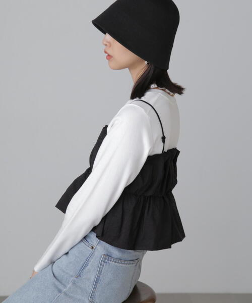 FREE'S MART（フリーズマート）の「シャイニーキャミソールビスチェ（シャツ/ブラウス・レディース・ブラック/ホワイト/ピンク・FREE）」の7枚目の写真