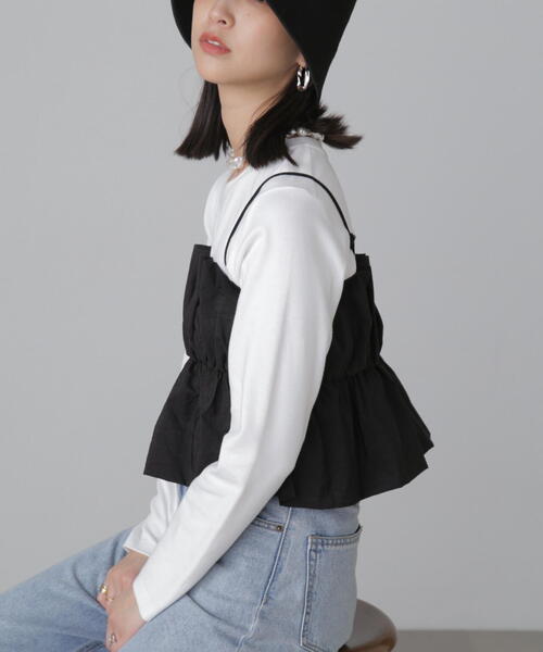 FREE'S MART（フリーズマート）の「シャイニーキャミソールビスチェ（シャツ/ブラウス・レディース・ブラック/ホワイト/ピンク・FREE）」の8枚目の写真