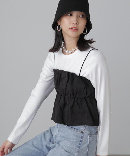 FREE'S MART（フリーズマート）の「シャイニーキャミソールビスチェ（シャツ/ブラウス・レディース・ブラック/ホワイト/ピンク・FREE）」の9枚目の写真