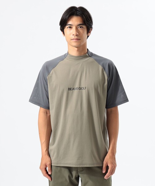 ビームスゴルフ ラグラン切り替え モックネック シャツ サイズ：XL BEAMS GOLF（ビームスゴルフ）の「ORANGE LABEL / ラグラン切り替え