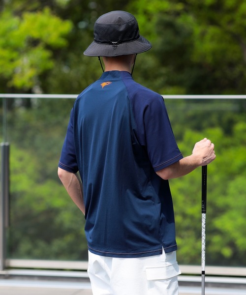 ビームスゴルフ ラグラン切替 モックネックシャツ サイズ：L カラー：ネイビー BEAMS GOLF（ビームスゴルフ）の「ORANGE LABEL / ラグラン切り替え