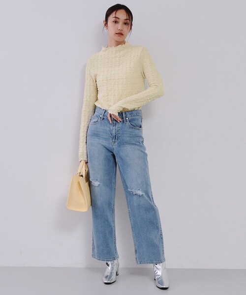 OPAQUE.CLIP（オペークドットクリップ）の「◆ぽこぽこハイネックカットソー【洗濯機洗い可】（Tシャツ/カットソー・レディース・ブラック/オフホワイト/ライトベージュ・00）」の15枚目の写真