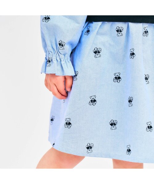 apres les cours（アプレレクール）の「tiny bear ベストドッキングワンピース（ワンピース・キッズ・ネイビー/ベージュ・100/80/120/110/90）」の10枚目の写真