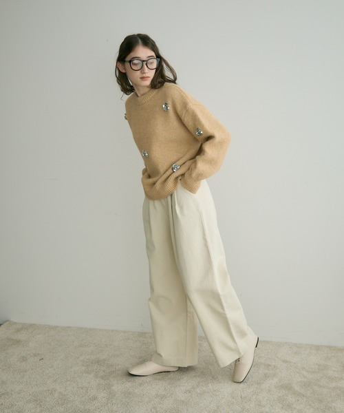 Crisp（クリスプ）の「【ZOZO限定】２タックツイルワイドパンツ（チノパンツ・レディース・ホワイト/ナチュラル・S）」の10枚目の写真